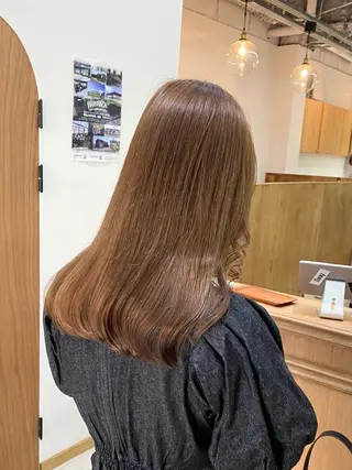 セミロング カラー ヘアアレンジ ハル🌸柔色/ ブリーチなし/艶髪のヘアスタイル