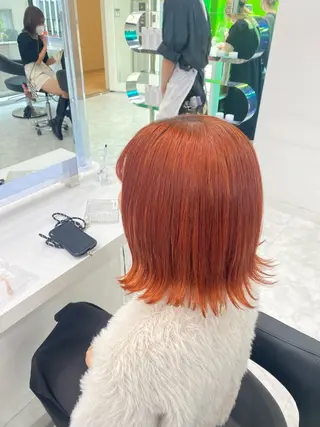 カラー ワンカラーでできる 暖色カラーゆいりのヘアスタイル