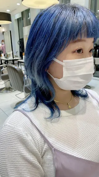 セミロング 似合わせ艶髪カラー ❤️ハダユミのヘアスタイル