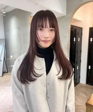 ロング ハッシュカット🐈 韓国レイヤー/ののかのヘアスタイル