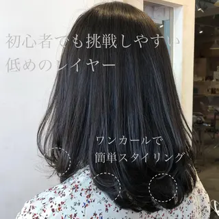 セミロング カラー モテ髪×トレンド💕 小顔レイヤー 金井のヘアスタイル