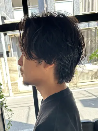 ミディアム パーマ メンズ fuzon kauti所属・fifth原宿店/ 川﨑やすなりのヘアスタイル