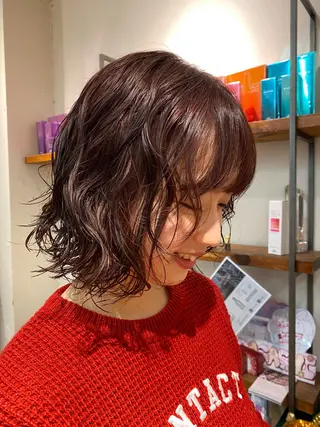 ミディアム カラー パーマ ナチュラルヘア🫧 ナナミのヘアスタイル