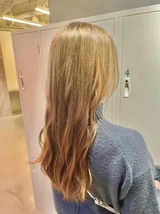 ロング カラー パーマ&ブリーチ /飯牟田/GEAR.のヘアスタイル