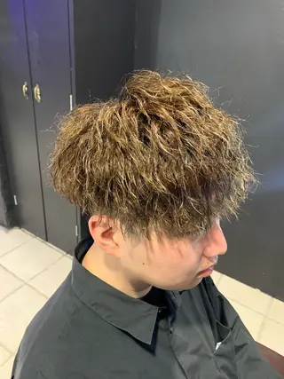 ショート メンズ メンズパーマ/難波/ 心斎橋　室園亮佑のヘアスタイル