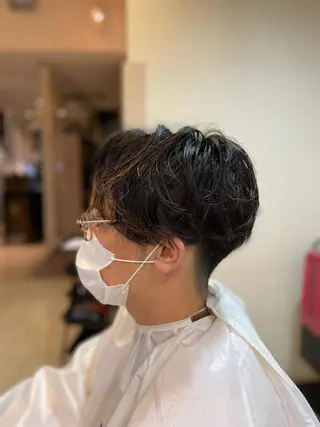 ミディアム パーマ メンズ メンズパーマ 赤司 泰樹のヘアスタイル