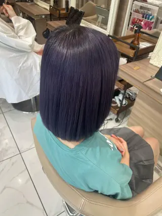 セミロング カラー 韓国透明感カラー🌀 yuukiのヘアスタイル