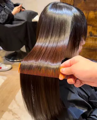 ロング ボブ/顔周りカット /縮毛矯正/鈴木隆太のヘアスタイル