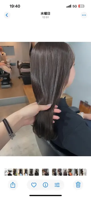 セミロング カラー akane/ボブ /オリーブ/ブラウンのヘアスタイル