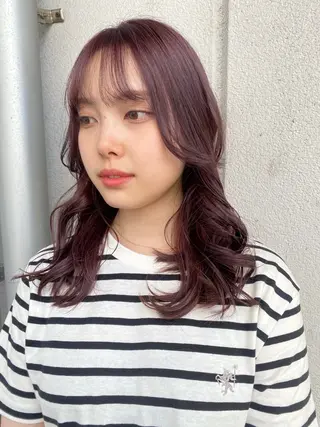 ミディアム カラー レイヤーカット/韓国 ヘア/ honokaのヘアスタイル