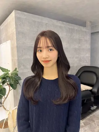 ロング enu  hair所属・ブリーチなしベージュ レイヤーカットはるかのヘアスタイル