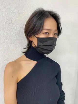 ショート カラー レイヤーウルフ エクステ磯部のヘアスタイル