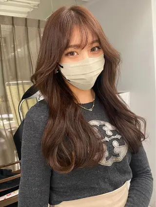 ロング 京都レイヤーカット/ 縮毛矯正/羽柴りくのマツエク・マツパデザイン