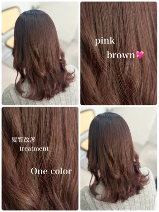 セミロング カラー aoi/暖色カラー/ プツッとボブ🎀のヘアスタイル