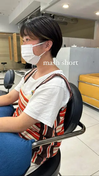 ショート カラー 山下恋佳/矢場町/ ブリーチ/ショートのヘアスタイル