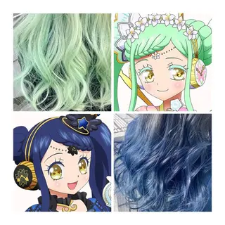 セミロング カラー GARU-ガル-所属・TSUNO🦖 派手髪/オタク美容師のヘアスタイル