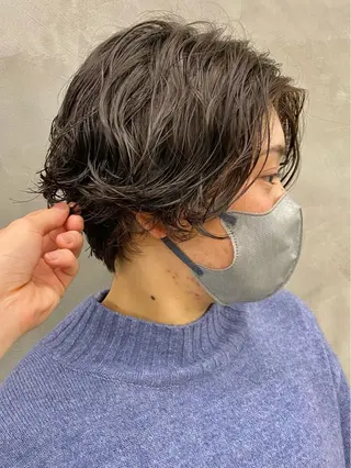 ショート カラー パーマ yiye 青山所属・無料カットモデル募集 🌱ひょうがのヘアスタイル