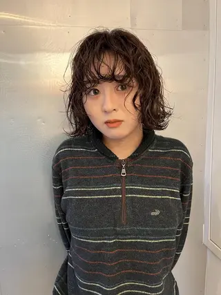 ショート パーマ ボブパーマ/パーマ ウルフパーマのヘアスタイル