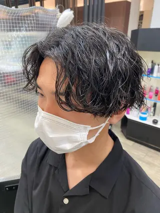 ショート パーマ メンズ 市川 博紀 副店長のヘアスタイル