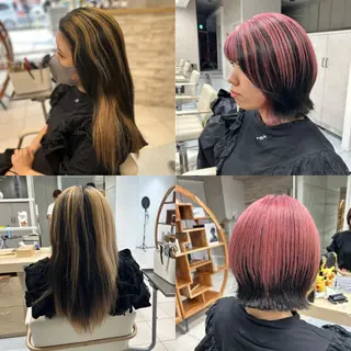 ミディアム カラー 髪質改善🍏縮毛矯正 /ブリーチ矯正岡部のヘアスタイル
