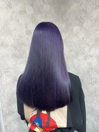 ロング カラー ヘアアレンジ 寒色アイドルカラー JUNOチナツのヘアスタイル