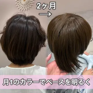 ミディアム カラー 内田 志乃のヘアスタイル