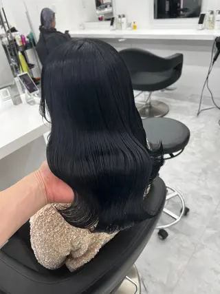 ミディアム カラー ヘアアレンジ 韓国風ベージュ🤎 赤みなし🌿横浜🤎のヘアスタイル