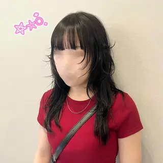 ロング ヘアセット/ピンク /レッド/あつはのヘアスタイル