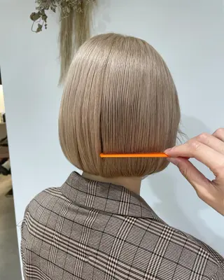 ショート カラー 暖色カラー🍊 ボブ🌿顔周りcutのヘアスタイル