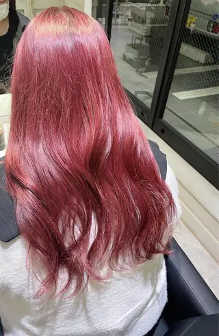 ロング カラー 🌷ピンク/韓国風 暖色カラー ゆい🌷のヘアスタイル