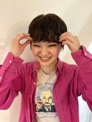 ショート unsarto所属・レイヤー💫パーマ 🌙 nanacoのヘアスタイル