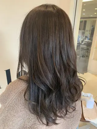 ロング カラー 透明感/ブリーチ縮毛 /髪質改善/星野純一のヘアスタイル