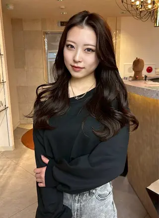 ロング えり 堀江/ボブ /韓国ヘア/レイヤーのヘアスタイル