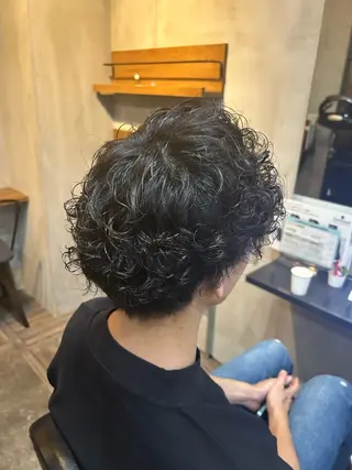 パーマ メンズ lafith hair noa上新庄所属・かじももな｜パーマ ｜透明感カラー🤍のヘアスタイル