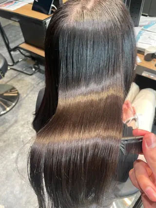 ロング カラー 縮毛矯正専門店店長 佐々木動画モデル募集のヘアスタイル