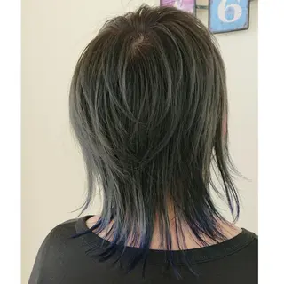 ミディアム カラー ヘアアレンジ グラデ❣️インナー 派手髪Fumiyoのヘアスタイル