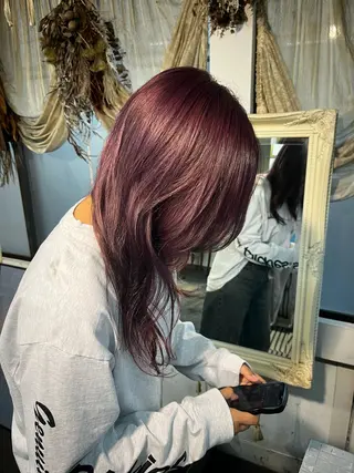 セミロング カラー Mariana雛/ ブリーチ/ハイライトのヘアスタイル