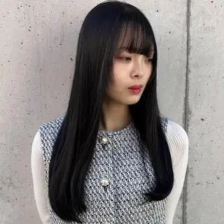 セミロング カラー 韓国風レイヤー🗝要 暗透カラー📓吉祥寺のヘアスタイル