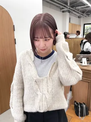 ショート カラー ヘアアレンジ esu 心斎橋店所属・ena/ブリーチなし 心斎橋・ベージュ🎀のヘアスタイル