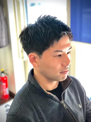 ショート カラー パーマ ヘアアレンジ メンズ share salon n'est-ce pa(シェアサロン　ネセパ)所属・men's特化　石井 貴章のヘアスタイル
