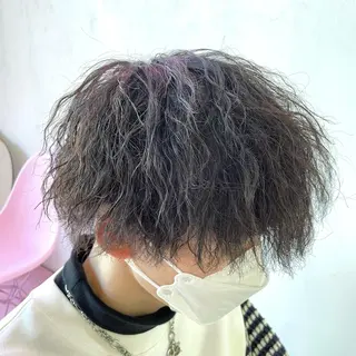 パーマ メンズ メンズ特化/パーマ/ ブリーチ/福島 千颯のヘアスタイル