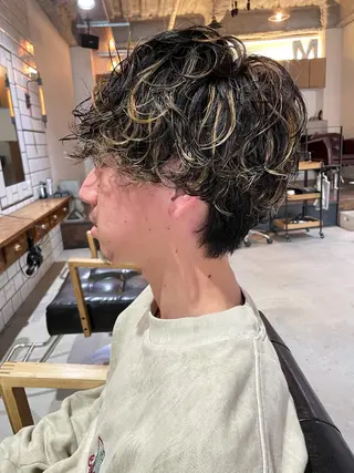 ショート カラー パーマ メンズ メンズヘア/レイヤー /ボブ山内春輝のヘアスタイル