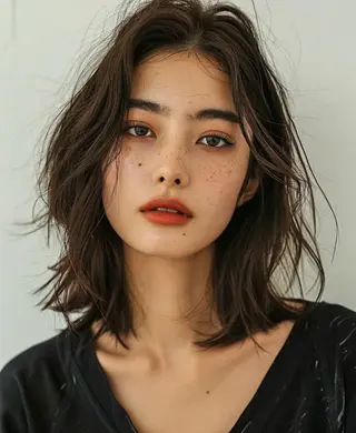 ミディアム カラー レイヤー/柔色 カラー/SAkiのヘアスタイル