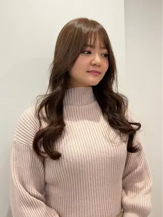 ロング 韓国ヘア レイヤーカットのヘアスタイル