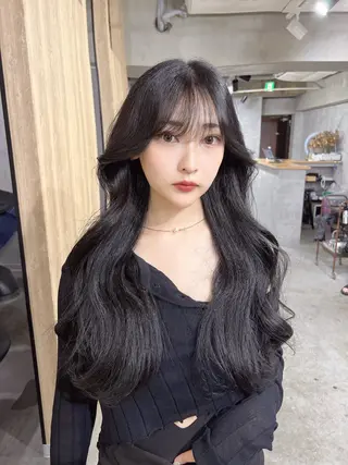 ロング カラー ヘアアレンジ 【韓国くびれ】ヘア 💕田中将吾のヘアスタイル