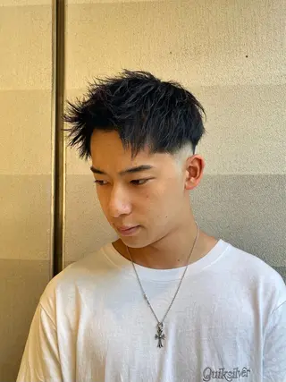 ショート カラー パーマ メンズ 【再現性120%】 🔥龍也リュウヤ🔥のヘアスタイル