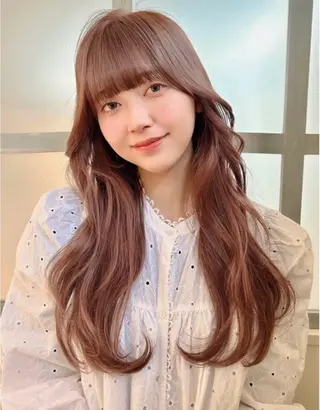 ロング カラー 🦋ミルクティーベー ジュ🦋mayukiのヘアスタイル