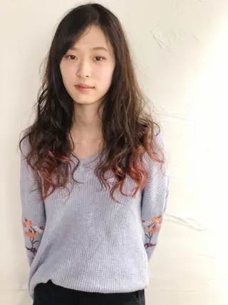 ロング カラー 当日予約🆗ショート /ハイライト/松本のヘアスタイル