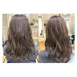 セミロング レイヤーカット・ 縮毛矯正 星野のヘアスタイル