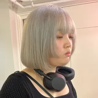 カラー ヘアアレンジ 🧨ブリーチー×ボブ レイヤー💎じゅえるのヘアスタイル